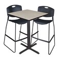 Cain Square Tables > Breakroom Tables > Cain Café Table & Chair Sets, 30 W, 30 L, 42 H, Maple TCB3030PL4495BK